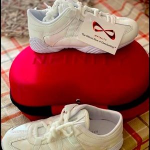 NWT NFINITY cheer shoes in Y3. Includes brand new shoe case w/carrying strap.